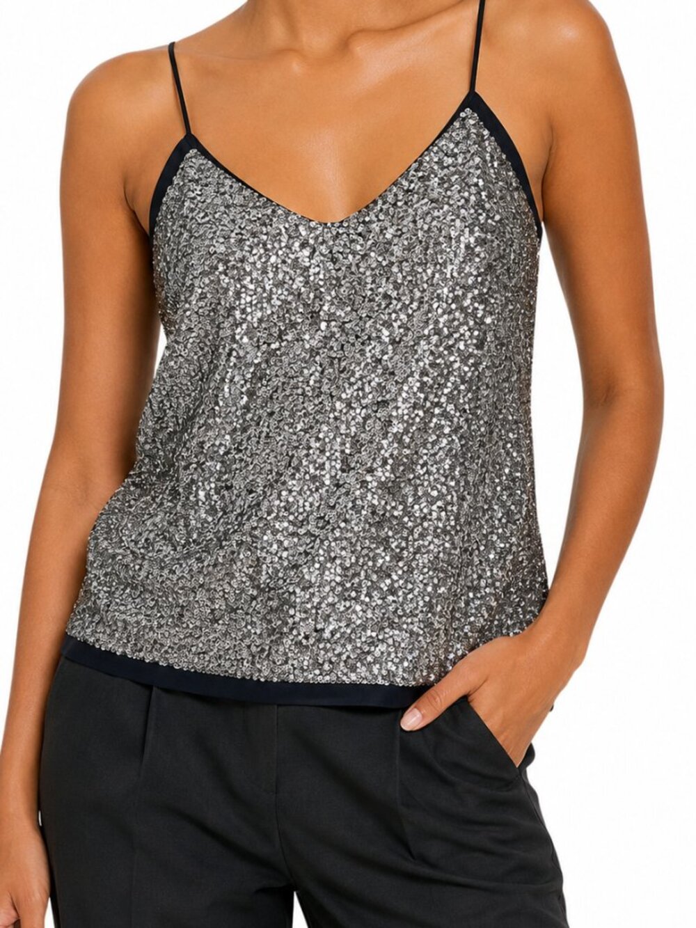 Costa Blanca Gold Sequin Halter Top SIZE XS